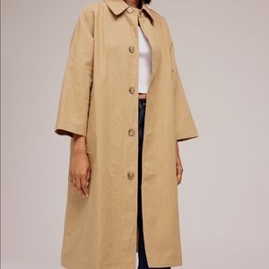 LINEN TRENCH - DARK BEIGE